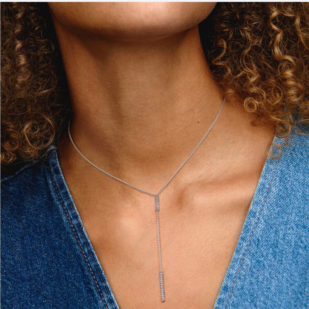 PANDORA Timeless Pave Prism Drop Necklace / NWT